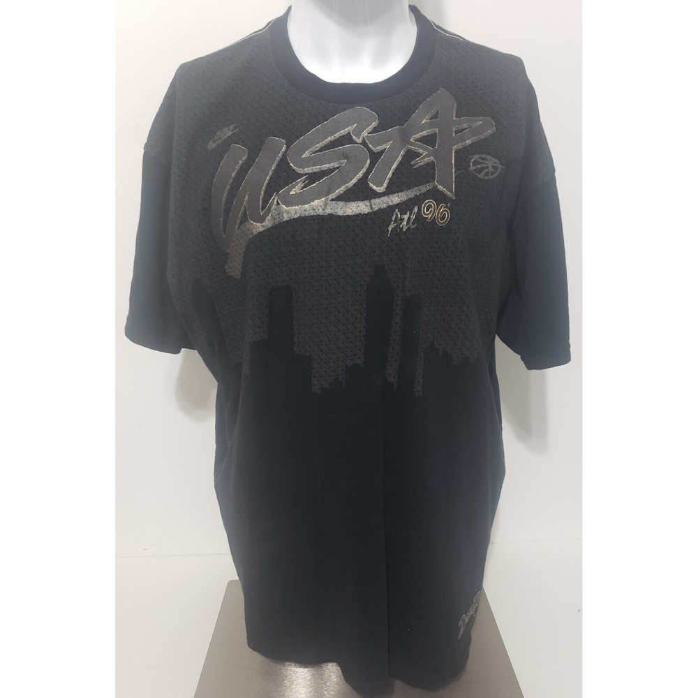 VTG Nike T Shirt Mens Size XL 1996 Atlanta Olympics USA Basketball Black & Gold